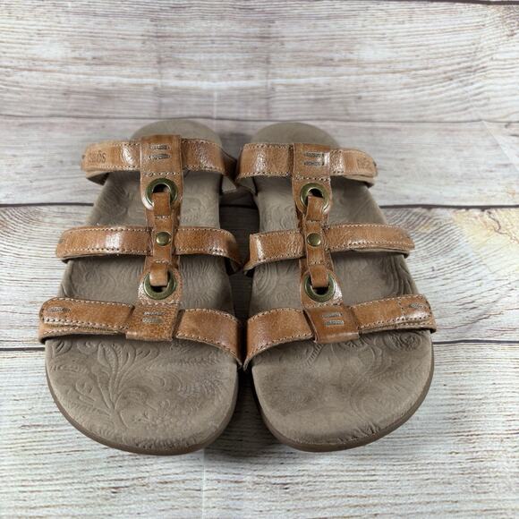 Taos Prize 4 Womens Size 7 Slide Sandals Leather Brown - Picture 3 of 9